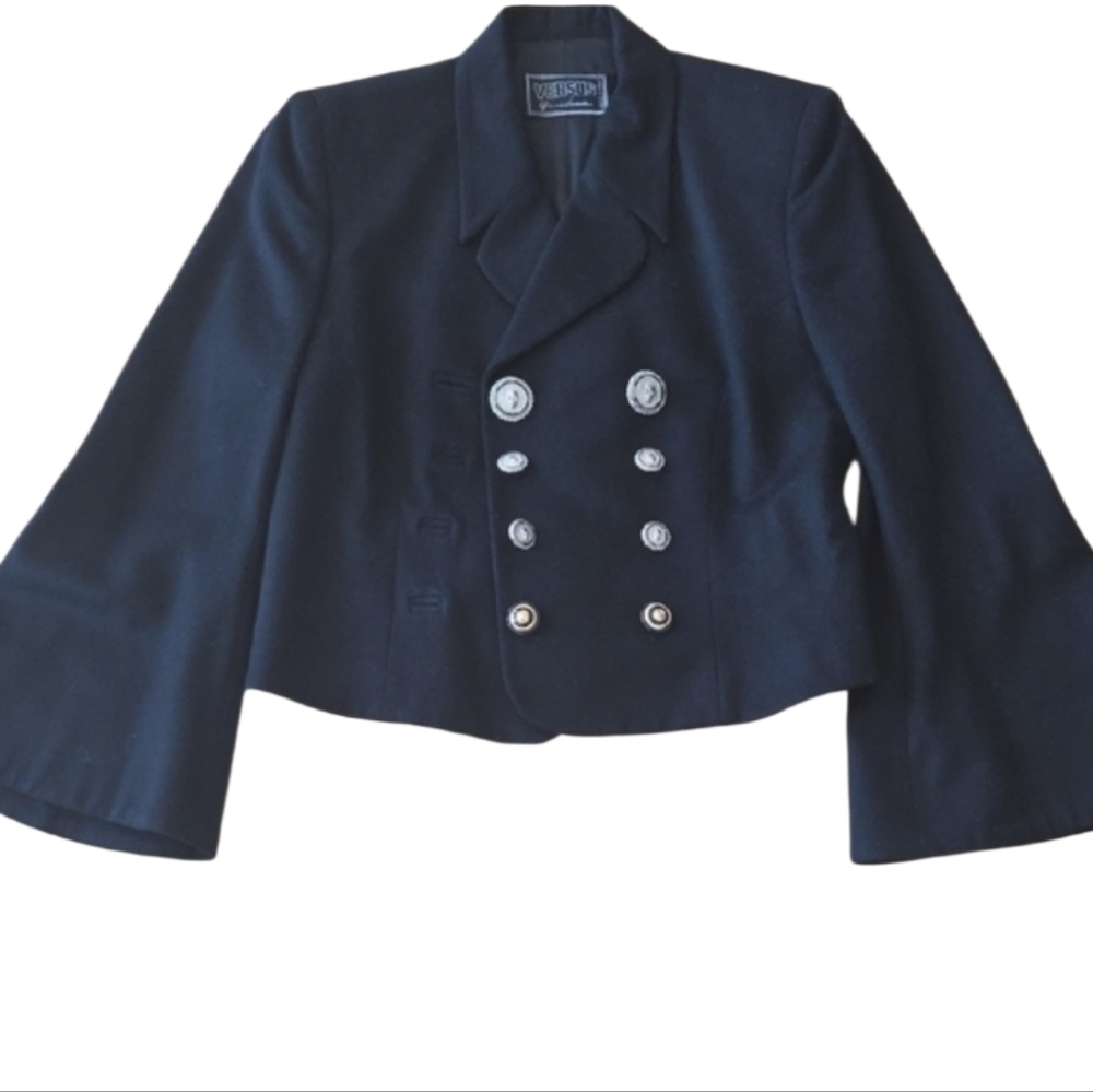 Versus By Versace Black Double-Breasted Blazer